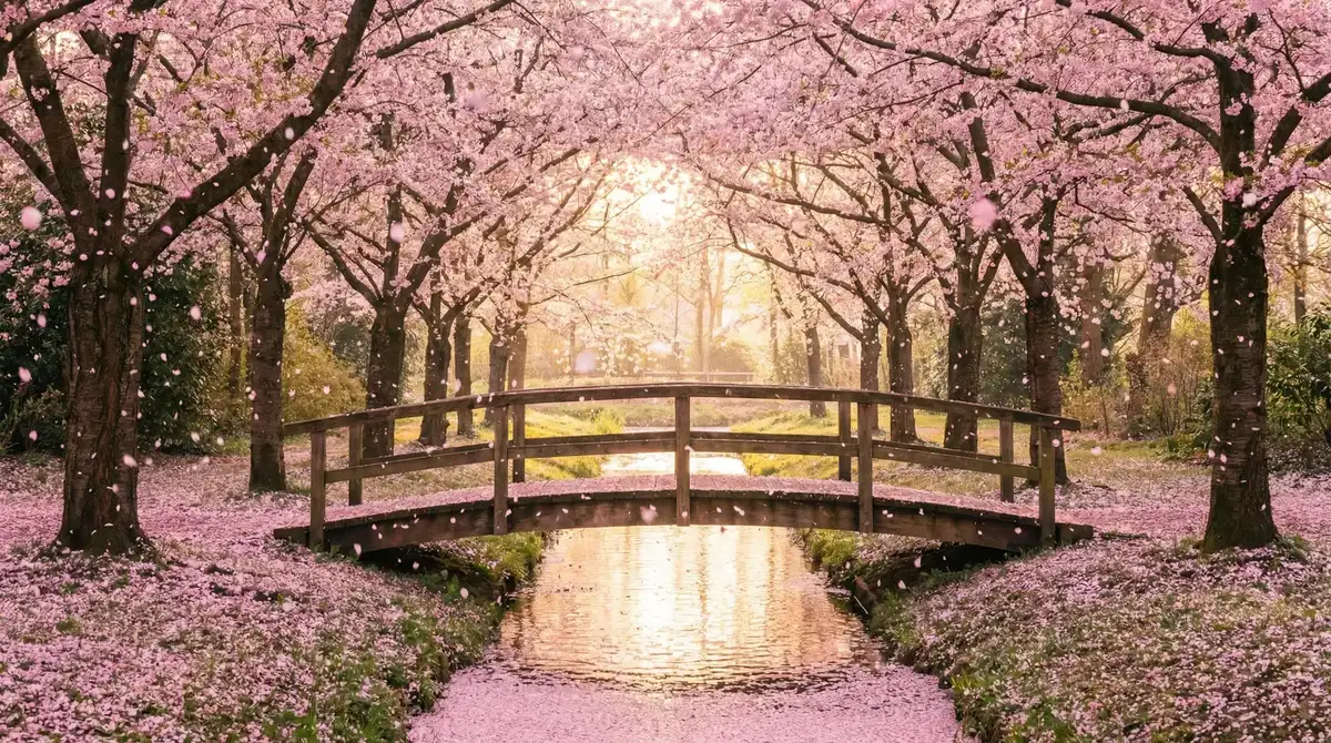 樱花桥畔 - 我是一片云电影 唯美风景